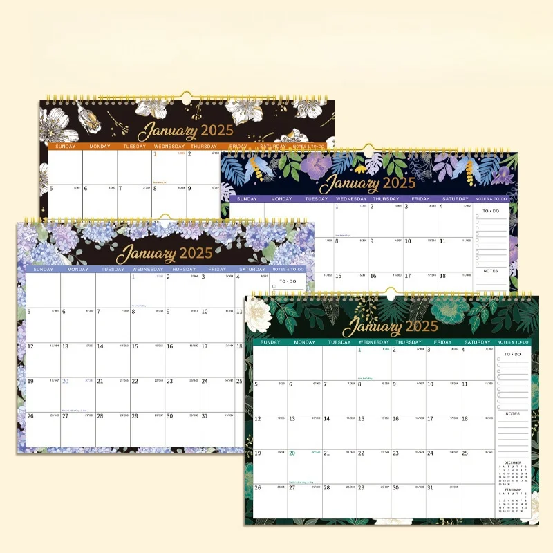 2025 настенный календарь с цветами прочный стоячий Противоскользящий роскошный подарок для домашнего офиса поставщик