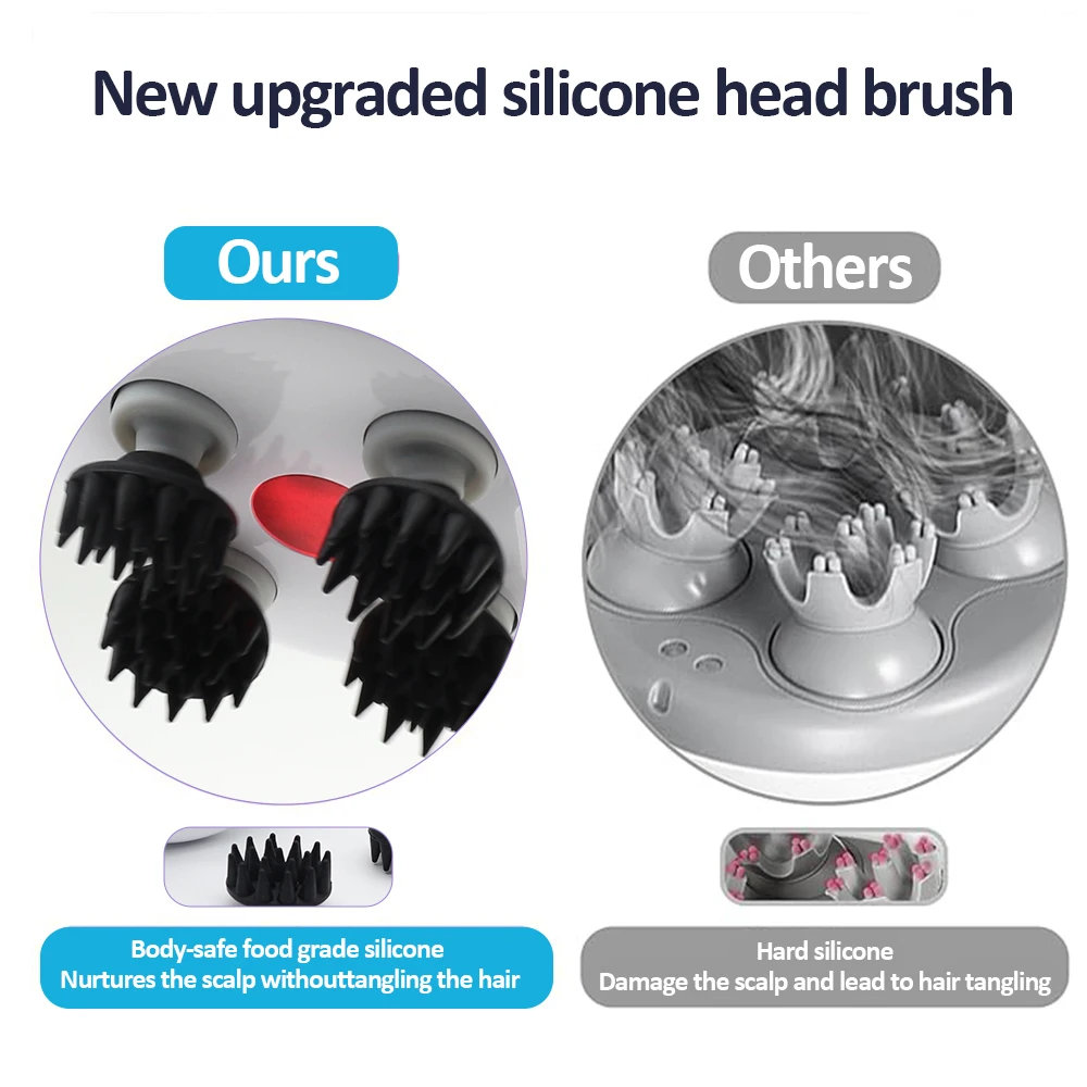 ANTI STRESS MASSAGGIATORE GRATTA TESTA CAPO MASSAGGIO CUOIO CAPELLUTO - Foto 4