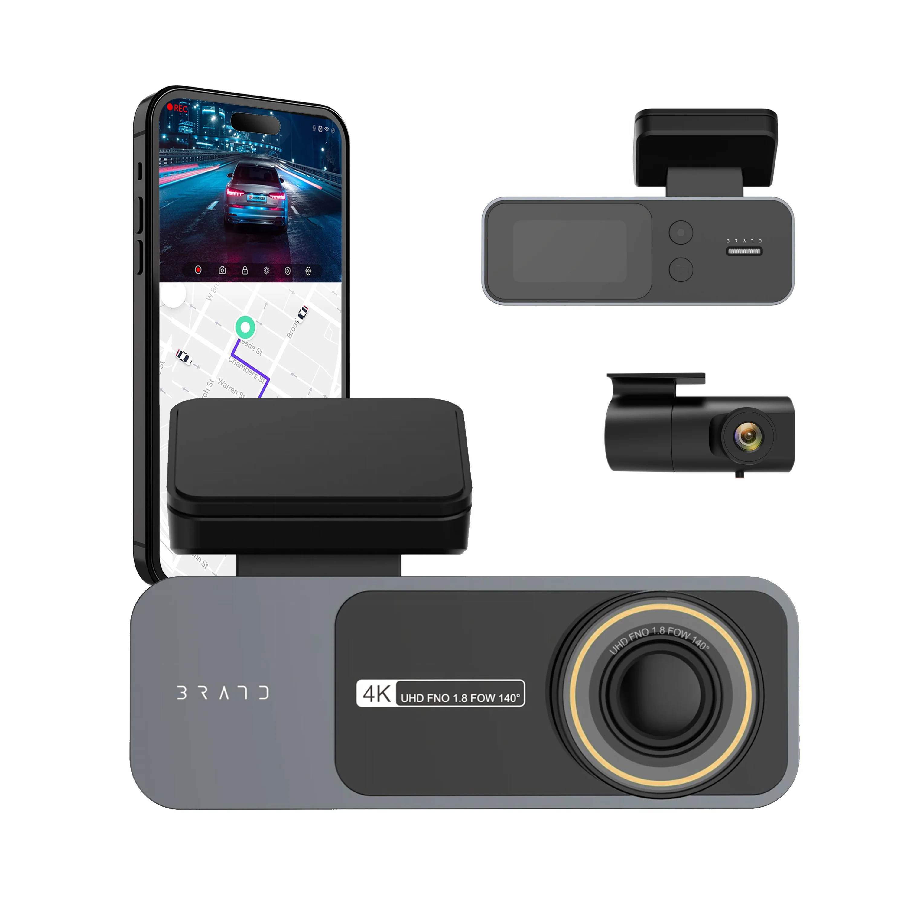 Nová 1,47 palcová 24H zrcadlová nahrávací jednotka Full HD 4K+1080P autobilní palubní kamera dvouobjektivový video nahrávač s G-senzorem chytrá jízda WIFI informace