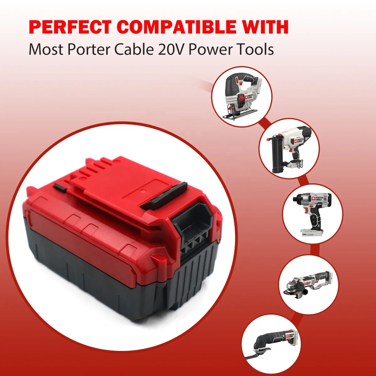 20 Volt Porter Cable Battery Replacement Porter Cable - Main Image