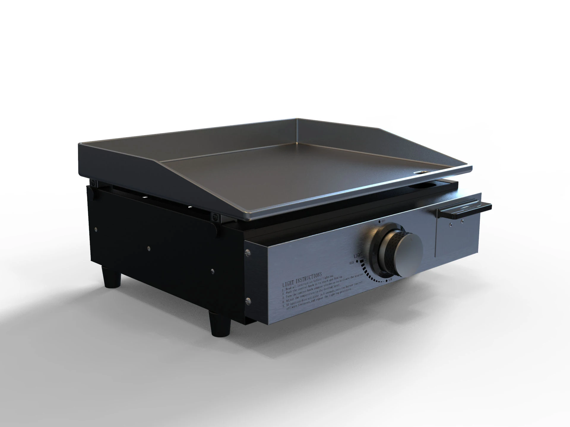 17 Inch One Burner Gas Bbq Griddle Plate Portable Gas Grill Combo