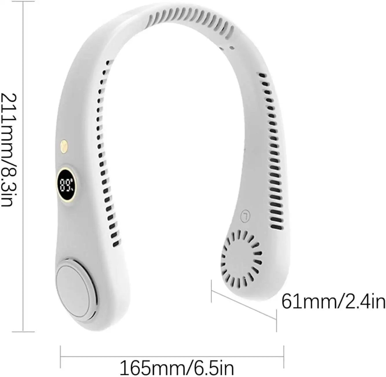 便携式USB无叶涡轮颈悬挂风扇长电池寿命静音充电五风速户外运动用