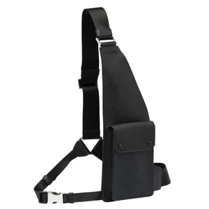 Custom Logo Black Vegan Leather Men's Chest Rig Pack Harness Vest Messenger Bag for Men