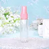 Clear bottle + pink cap