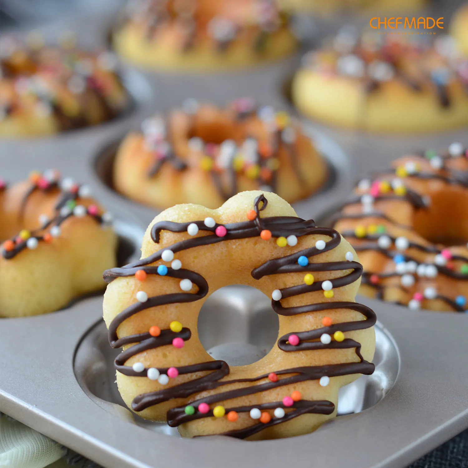 Chefmade Donut Shaped Cake Tin Chefmade Non-Stick Cup Heart Shape