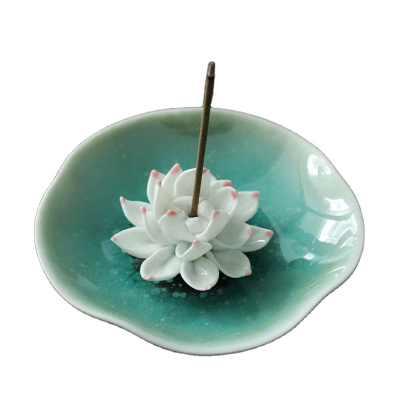 9Holes Lotus Incense Burner Holder Flower Statue Censer Plate For Sticks&ConY`cc 