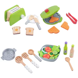 New Arrival Children's Wooden Simulations Toaster Juguetes Play House Cooking Kit Kitchen & Food Toys for Kids Boys Girls CE