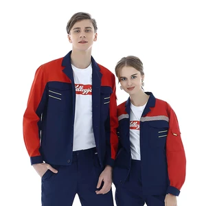 Multi Functional Factory Uniforms Red Navy Male Female Utility Work Coats