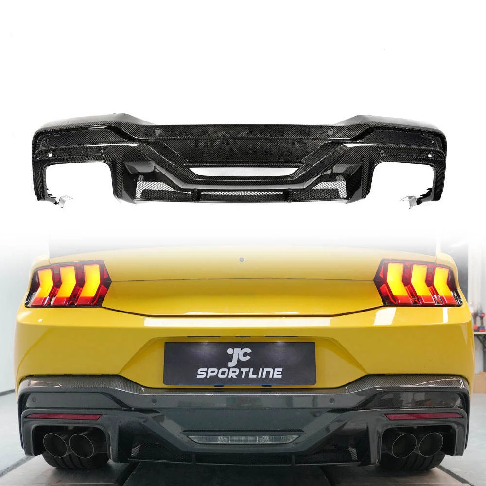 Carbon Fiber S650 Rear Bumper Diffuser Lip For Ford Mustang S650 2.0T 2.3T Base Model 2024