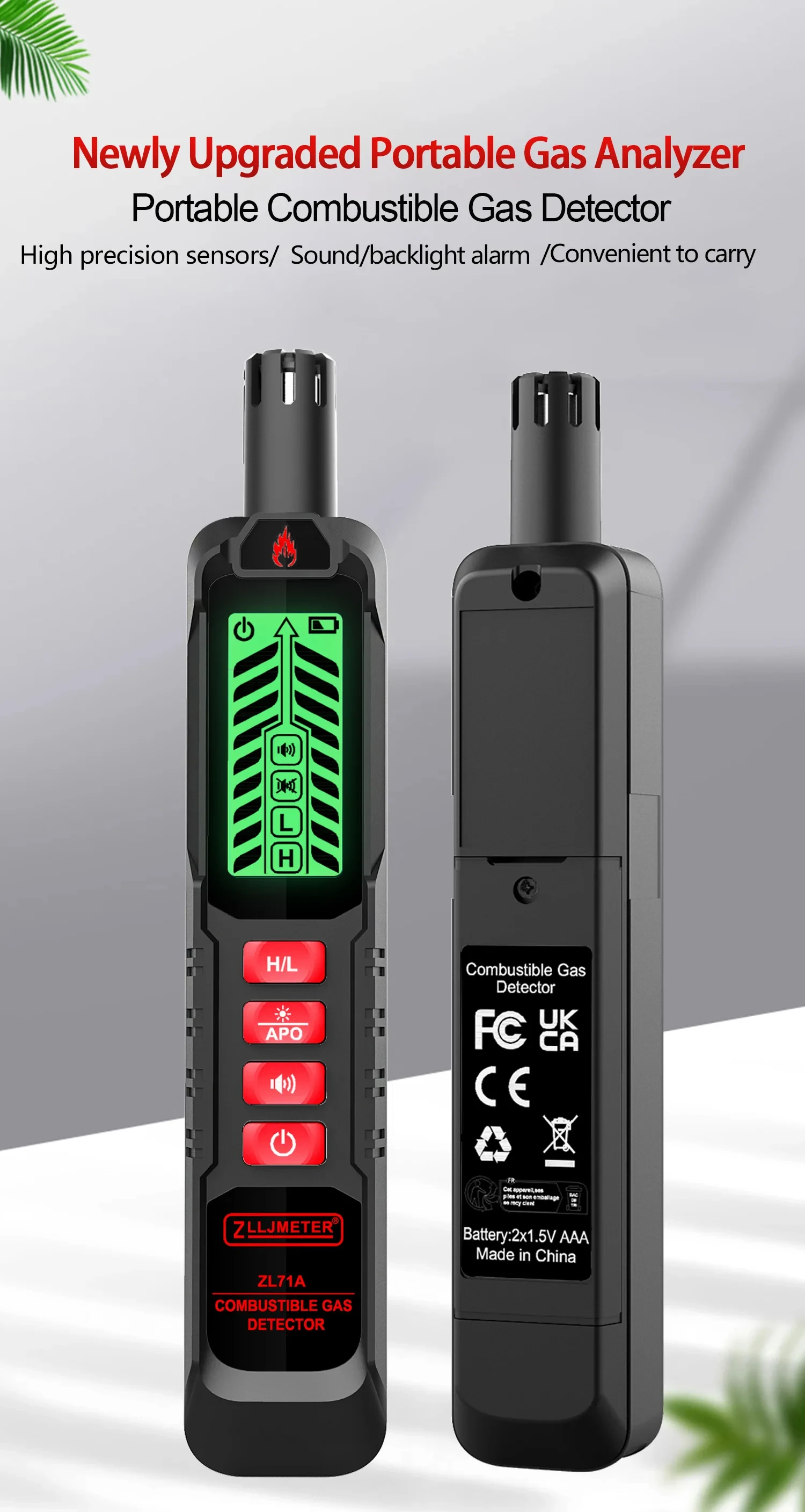 USB rechargeable gas leak detector with built-in battery Detects combustible gases like LPG, methane, propane, and natural gas High-sensitivity sensor for fast and accurate leak detection Sound and light alarm alerts for instant safety warning Quick response time for real-time gas leakage identification Easy one-button operation with fast warm-up Portable pen-style design – lightweight and easy to carry Ideal for home kitchens, gas pipelines, HVAC, and industrial use Helps prevent fire hazards and ensures safety in enclosed areas