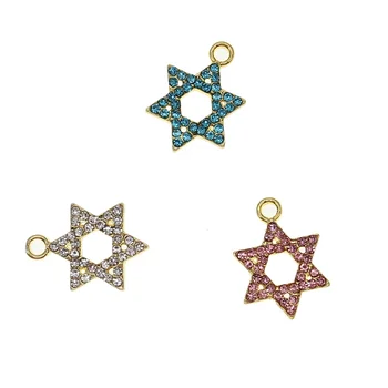 Jewish Magen David Star Charms Star Of David Hexagram Pendant Charms Israel Jewish Judaica Charm For Baby Pin /Necklace