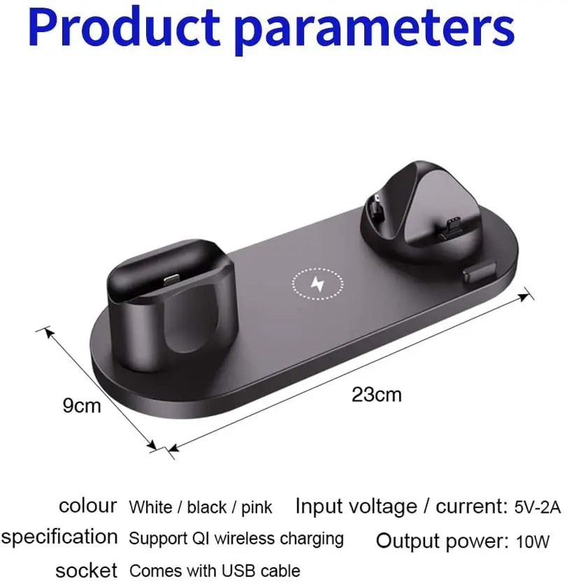 Newly Holder Phone Popular Multi Functional 6 In1 4 in 1 Wireless Charger Fast Charging Dock Stand Desktop Charging Station
