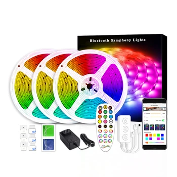 5 Meters Smart 5050 RGB LED Light Strip kit, 10m Waterproof LED Strip Lights Set With Remote For Home Lighting
