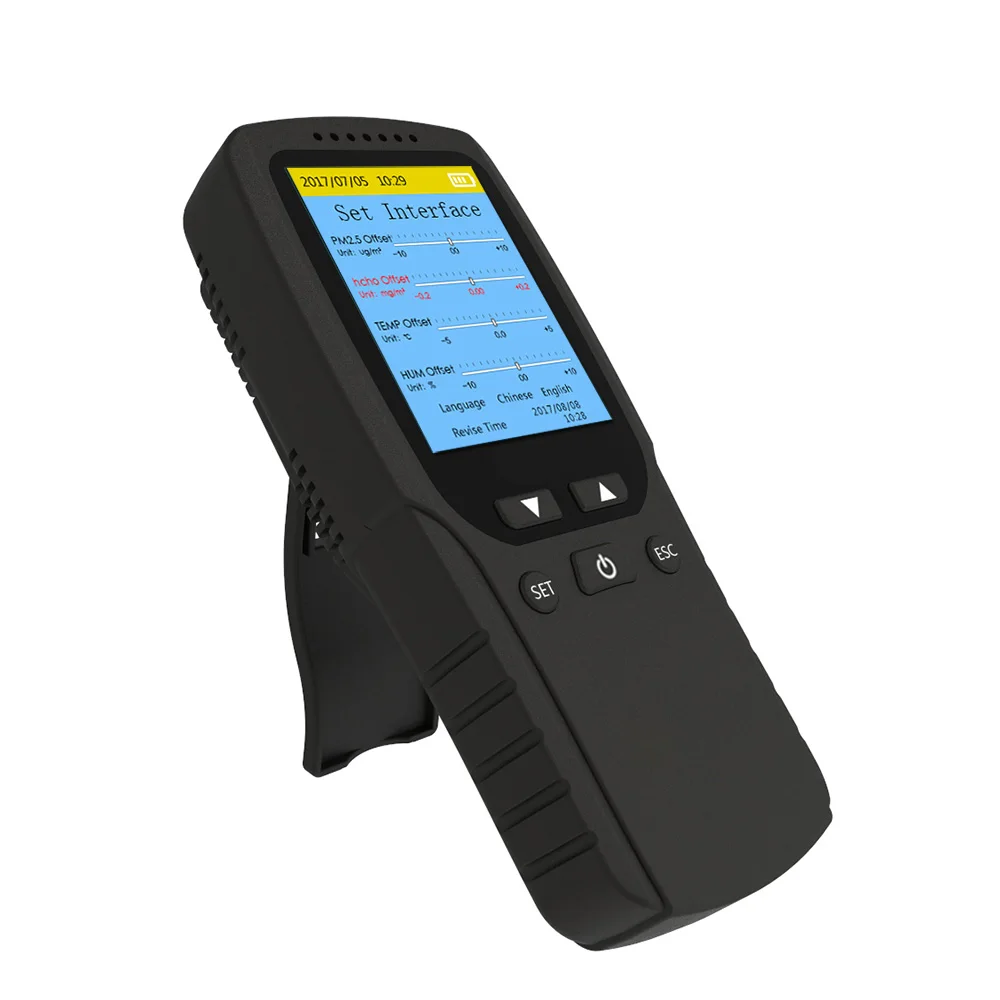 Handheld Pm2.5 Air Quality Detector With Temperature And Humidity Meter