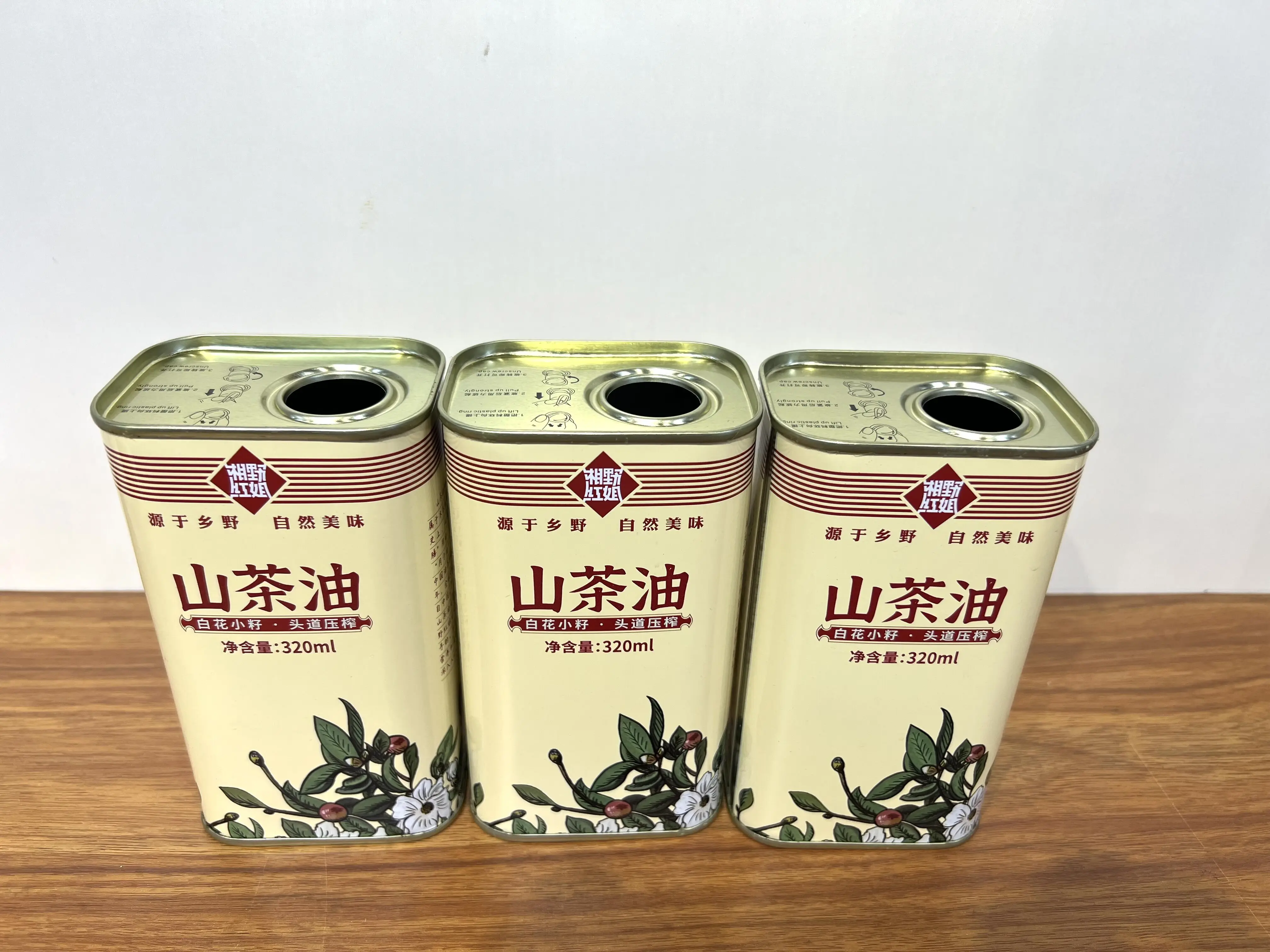Custom Empty 500ml 750ml 1L 3L Square Rectangular Olive Oil Tin Can with Plastic Lids for Edible Oil Packaging