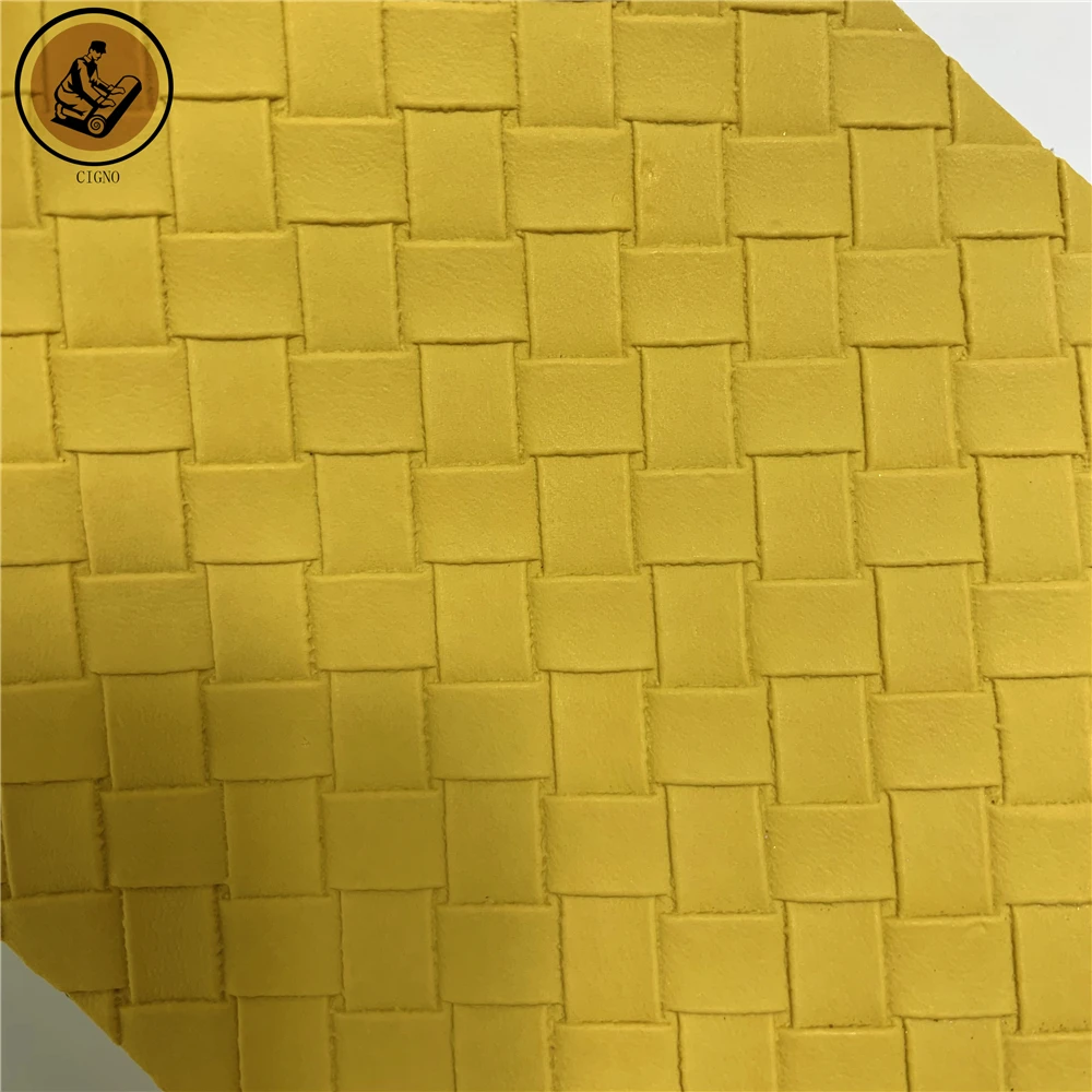 Woven Pattern Embossed PU PVC Synthetic Leather for Upholstery Furniture Sofa Chair Car Seat Automotive Interior supplier