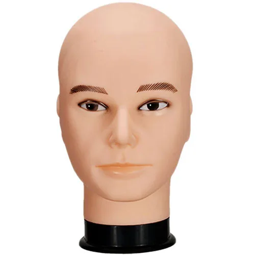 Large male mannequin head showcasing a bald training head