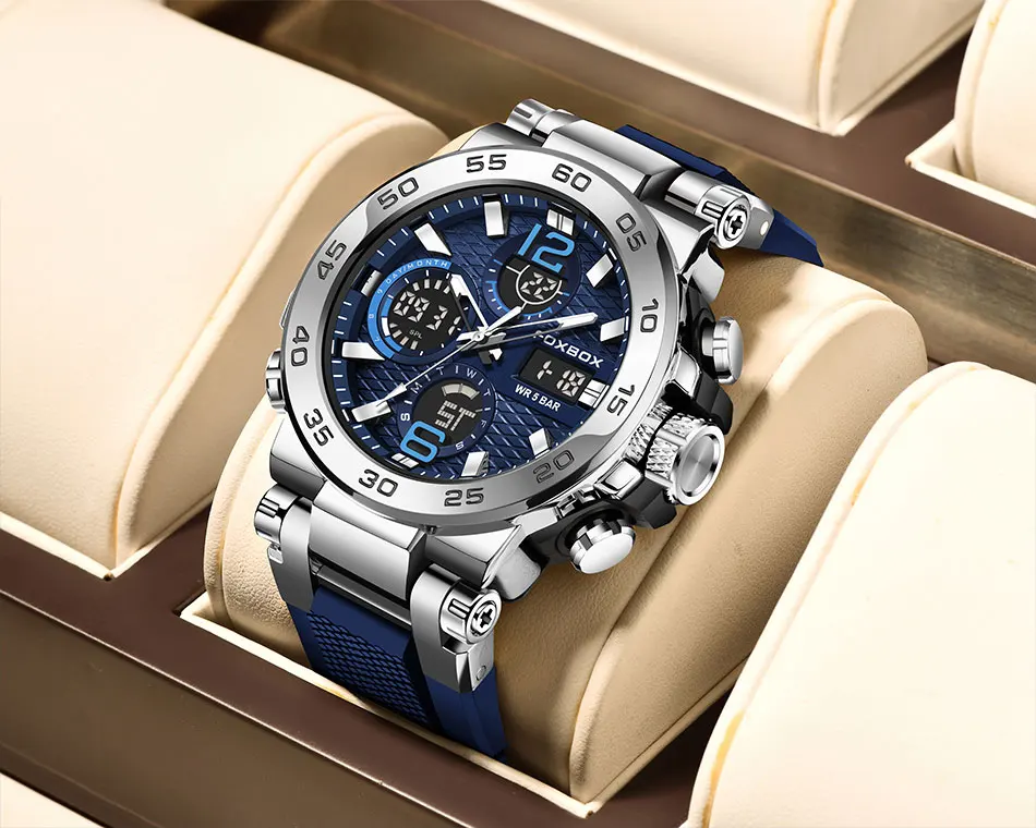 FOXBOX FB0033 Digital Sport Watch for Men Fashion Outdoor Watch Men Top Brand Luxury Waterproof Chronograph Relogio Masculino