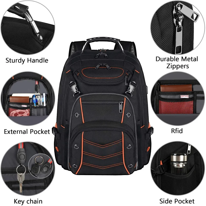 Business Travel Laptop Backpack - USB Charging & Waterproof