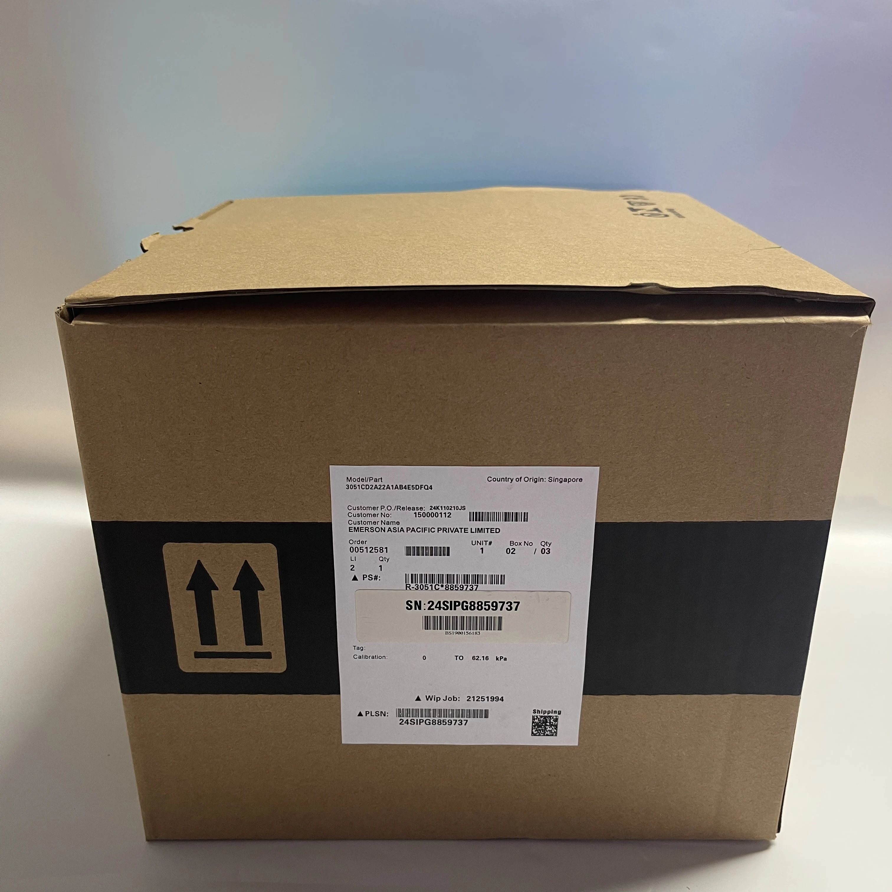 EMERSON Pressure Transmitter Likely 3051CD2A22A1AB4E5DFQ4(24SSIPG8859737