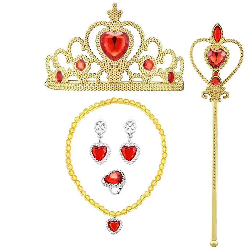 Girls Princess Frozen Elsa Gloves Crown Tiara Wig Play Fancy Dress