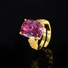 adjustable size Gold Bird's Nest cut dried rose ring