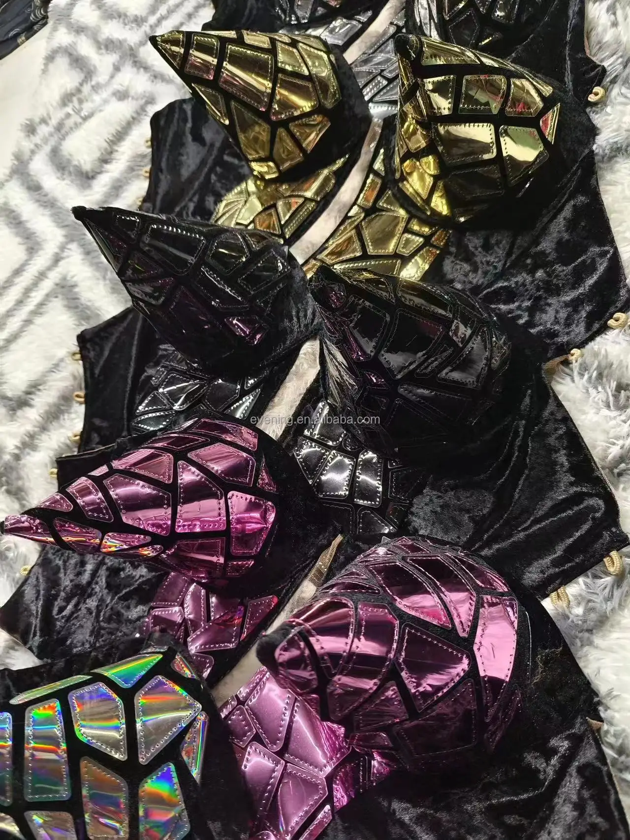 Sexy Pole Dance Performance Costume Stripper Outfit Exotic Dancewear Women Club Sequins Conical