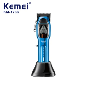KM-1763 9000RPM Hair Clipper Powerful Hair Trimmers Electric Barber Hair Cutting Machine Adjustable Metal Clippers for Men