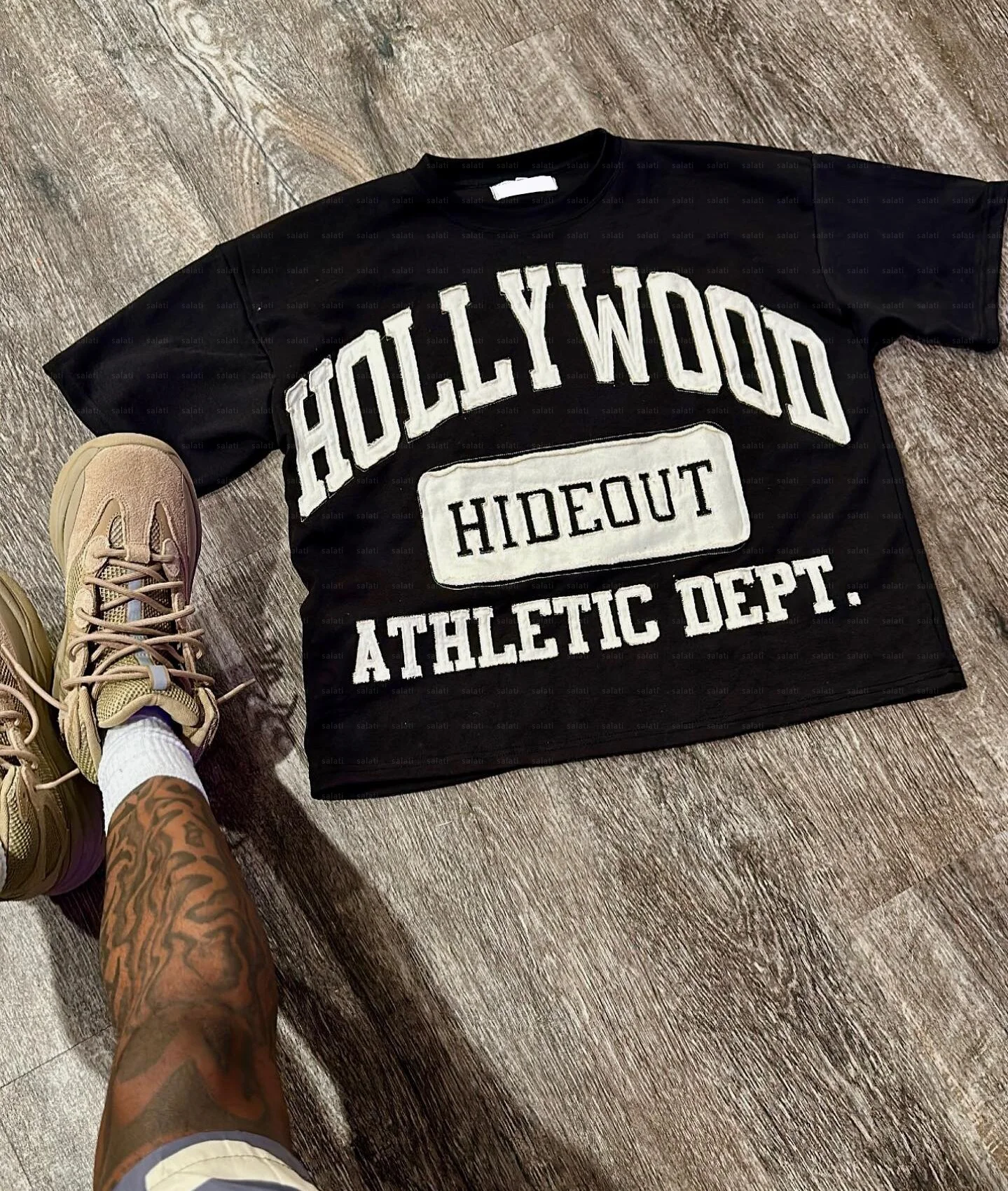 Custom Cut and Sew T-shirt Heavy Cotton Crew Neck Shirts Tee Oversized Applique Patch Embroidery Boxy Cropped T Shirts for Men