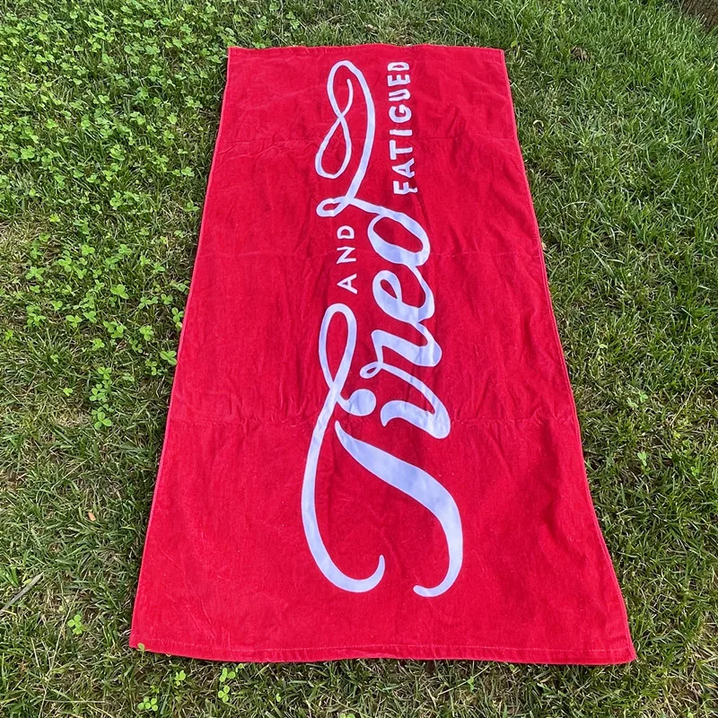 Custom Logo 100 Cotton Terry Absorbent Printed Thick Bath Towel Beach