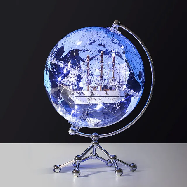 Wellfun Unique Design sailboat  custom promotional  inverted creative crafts gifts novelty gifts globe earth globe decor globe