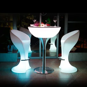 Modern Rechargeable LED Cocktail Table Color-Changing Party Illuminated Bar Table Furniture for Dining Nightclub & Mall Use