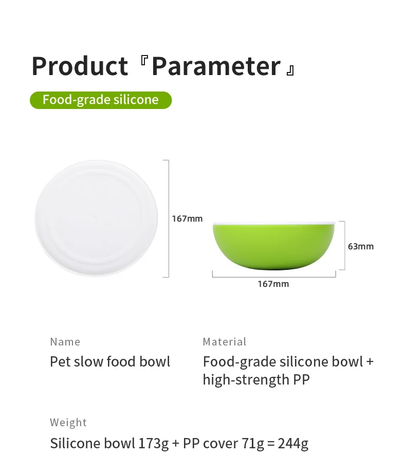 Wholesale Custom Raised Elevated Silicone Pet Food Water Bowl Slow