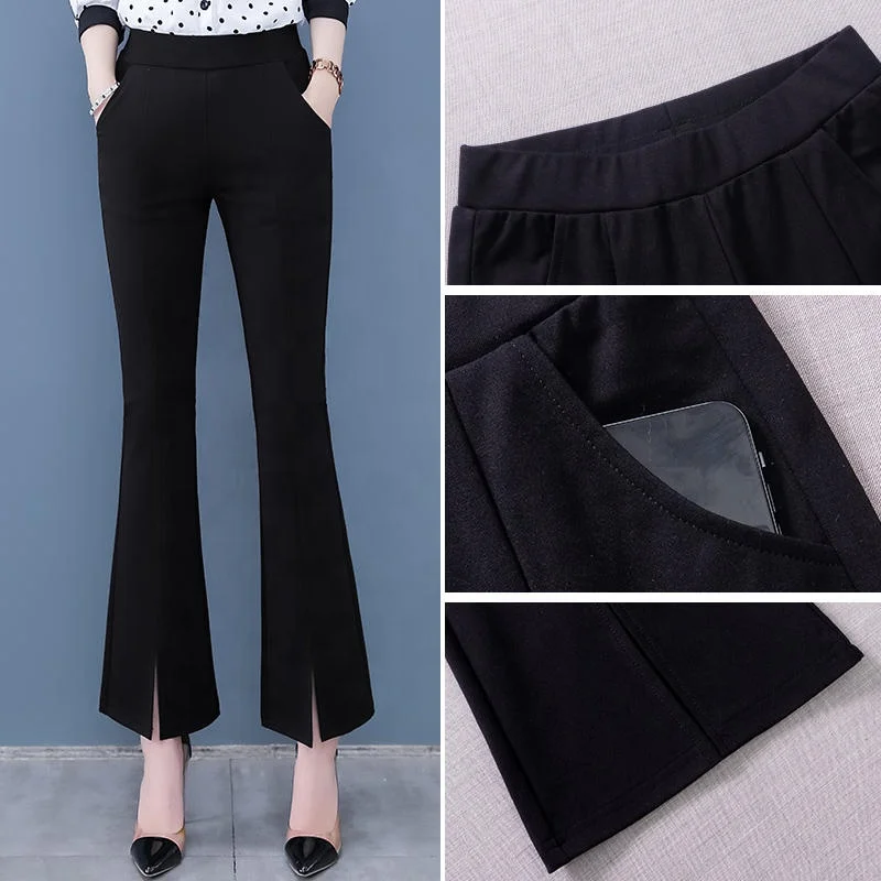 Womens Stretch Formal Suit Pants Straight Leg Cargo Trousers Slim Fit  Office Work Slacks Business Attire Dress Pants
