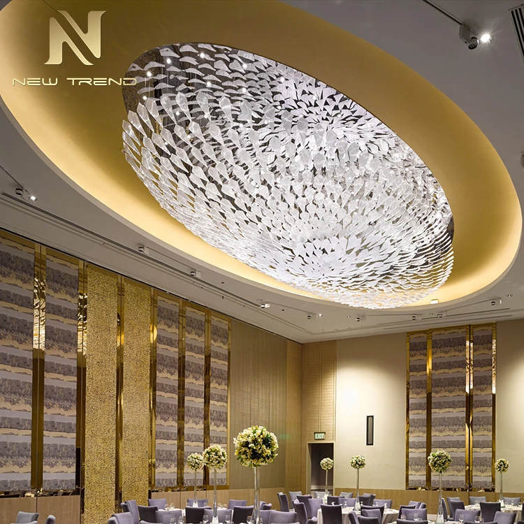 CPL-105 Bespoke Decoration Lighting for Ballroom Hotel Lobby Custom Luxury Glass  LED Ceiling lamp  