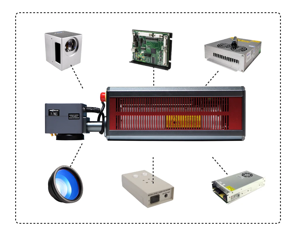 Integrated 30W RF CO2 Galvo Laser Marking Machine Non-Metal Materials Cutter Engraver DXF PLT BMP AI DWG for Wood Wood