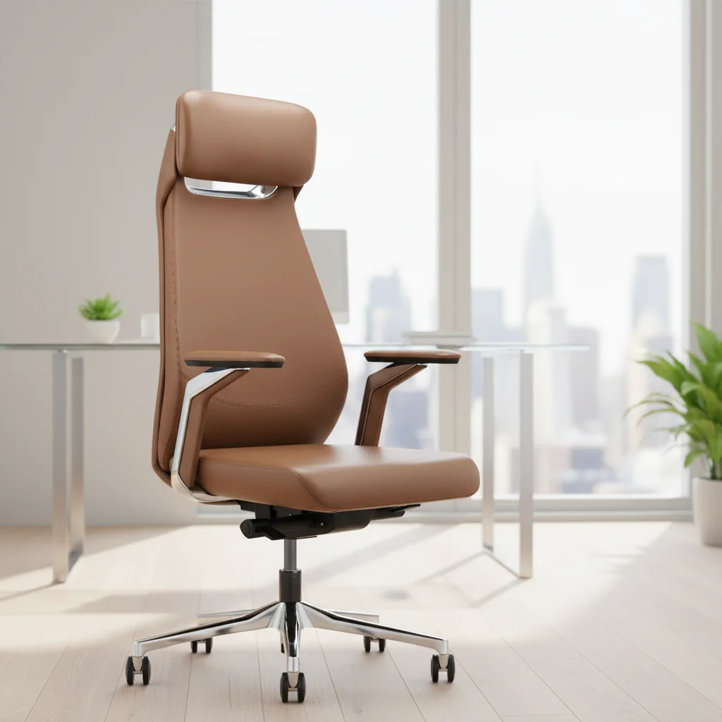 Modern Ergonomic Multi-angle Adjustable Leather Conference Chair with PU Leather 4