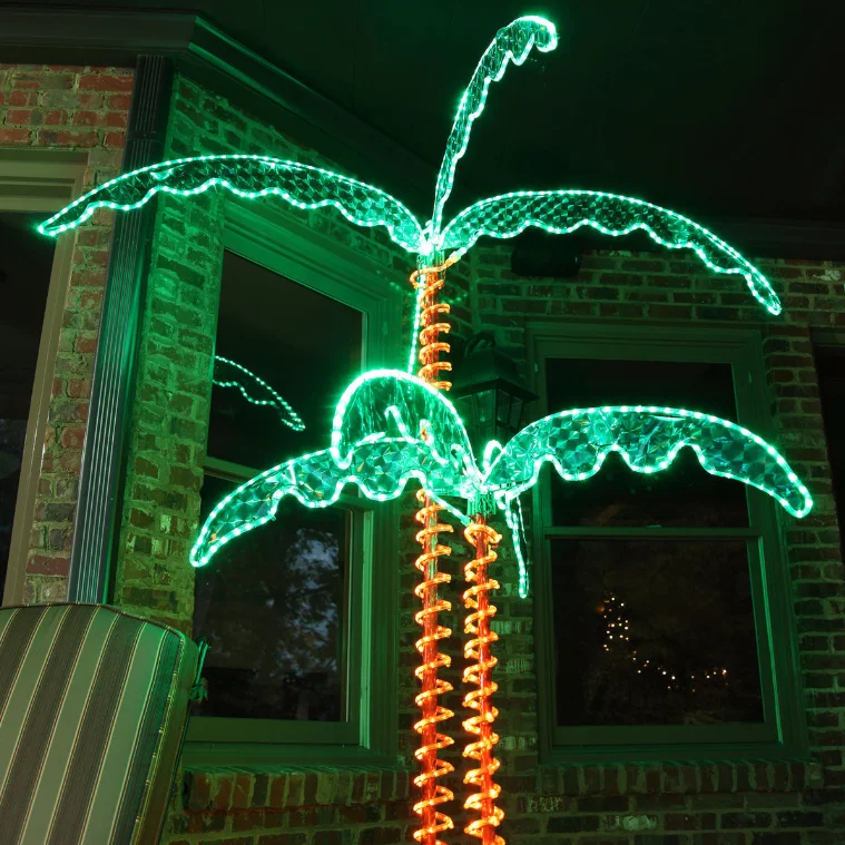 7 feet Garden Outdoor Decoration Deluxe LED Lighted Palm Tree lights