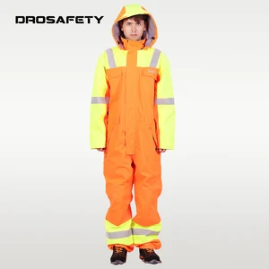 Latest Design EN343 Waterproof Thickened Warm Work Clothes Flame Retardant Workwear Coverall with Hat
