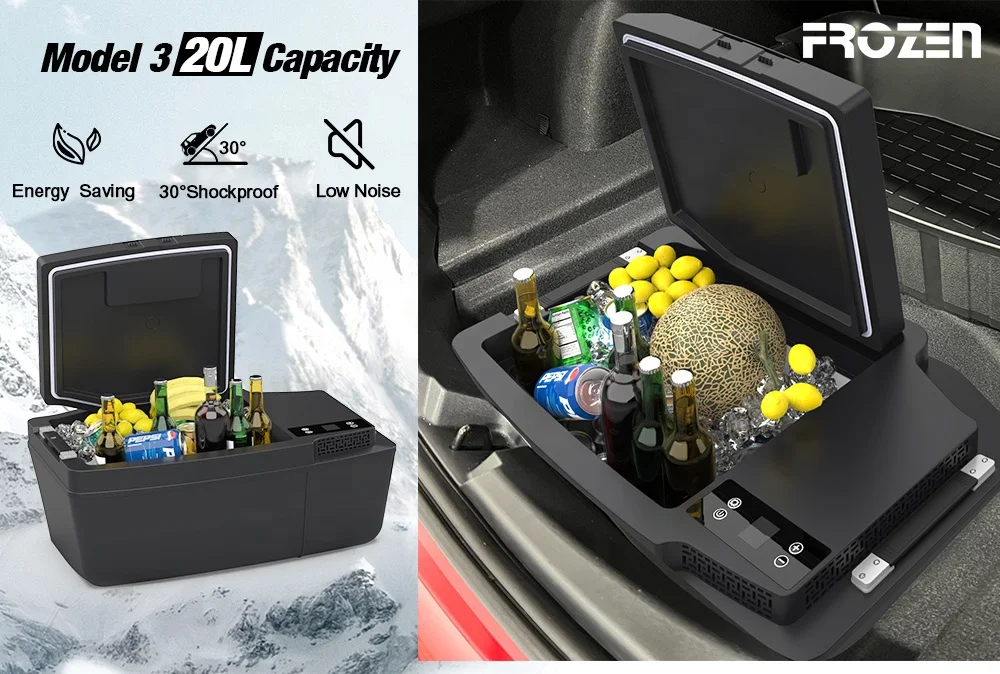 Camping Freezers for Tesla Model 3 Trunk Fridge Model S Model X 20L 12v Tesla Car Accessory Car Freezer Cooling Fridge