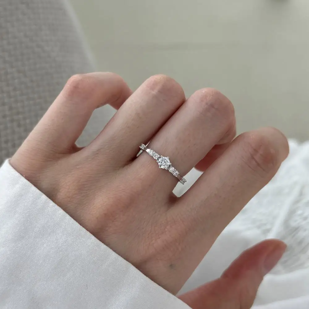 KAKODIY Luxury Beautiful Open 5A Zircon Ring Women Wedding Engagement 925 Sterling Silver Ring detail 2