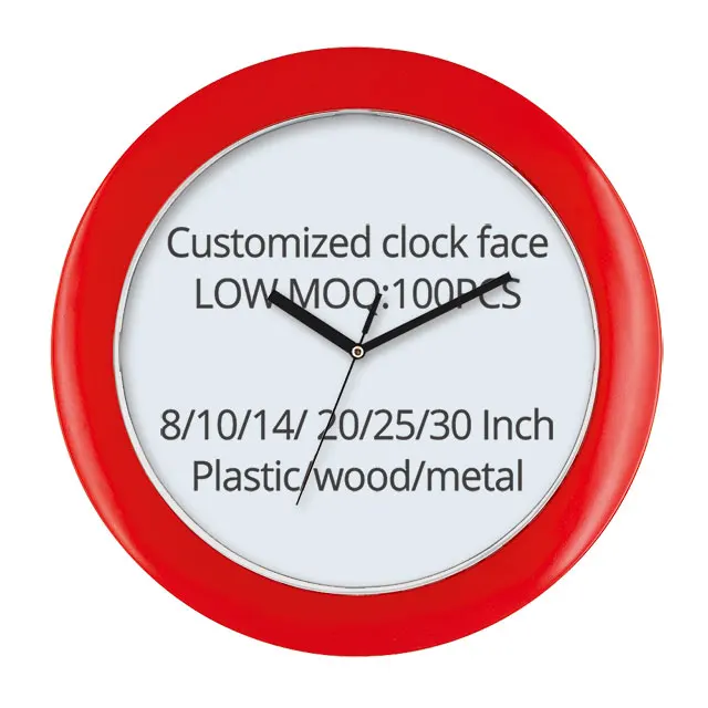 Different Size Diy Plastic Glass Custom Wall Clock For Easy To