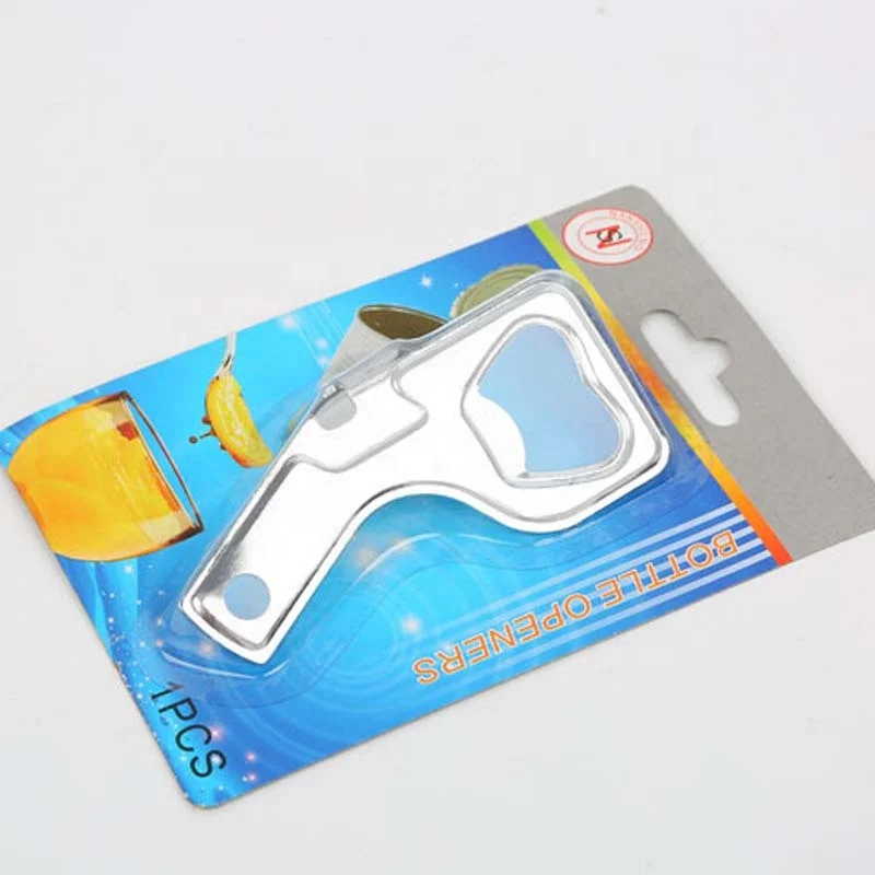 Free Sample Customized Shotgun Silicone Bottle Opener Stainless Steel Beer Push Down Bottle Opener
