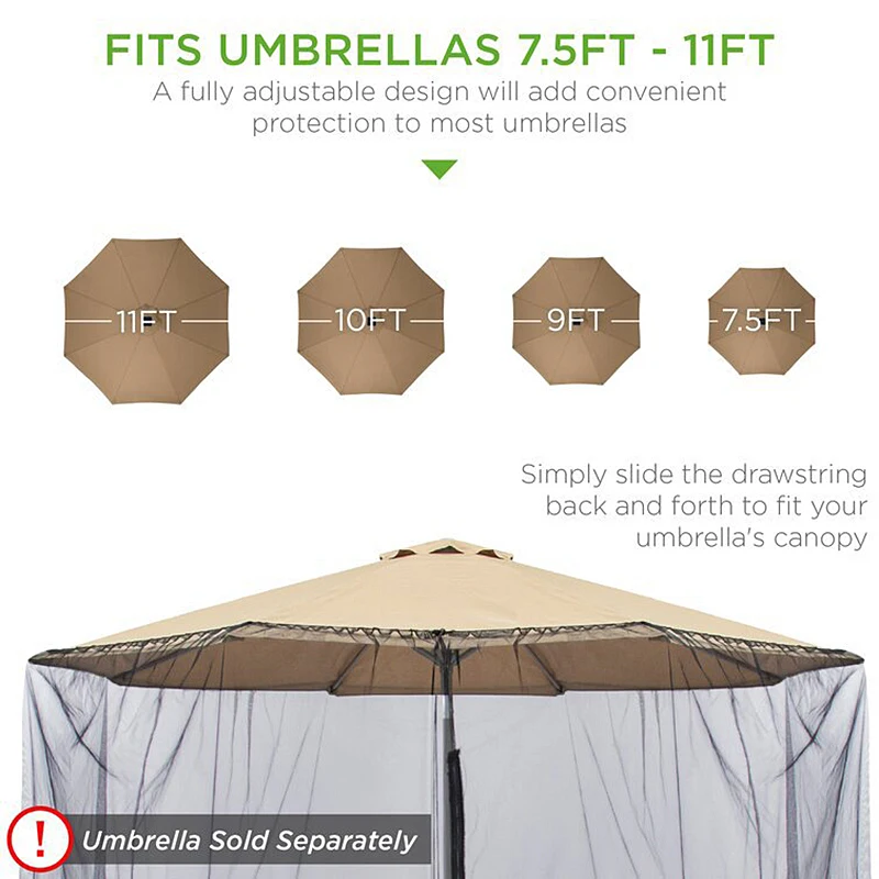 Umbrella Mosquito Nets,Fits 810ft Outdoor Umbrellas And Patio Tables