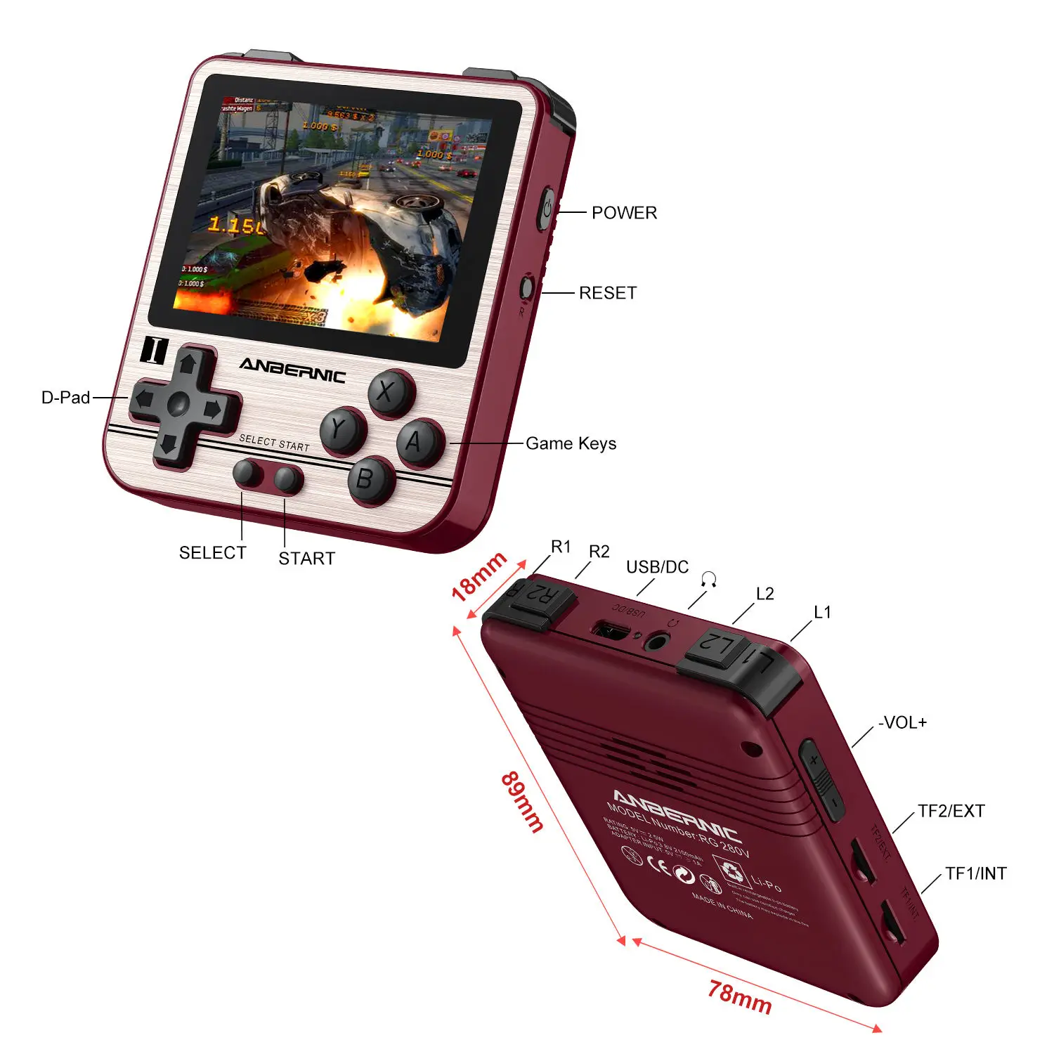 2.8 Inch Ips Screen Portable Retro Game Console Handheld Game Player Video  Player Rg280v - Buy Handheld Game Console,Handheld Console,Video Game  Console Product on Alibaba.com