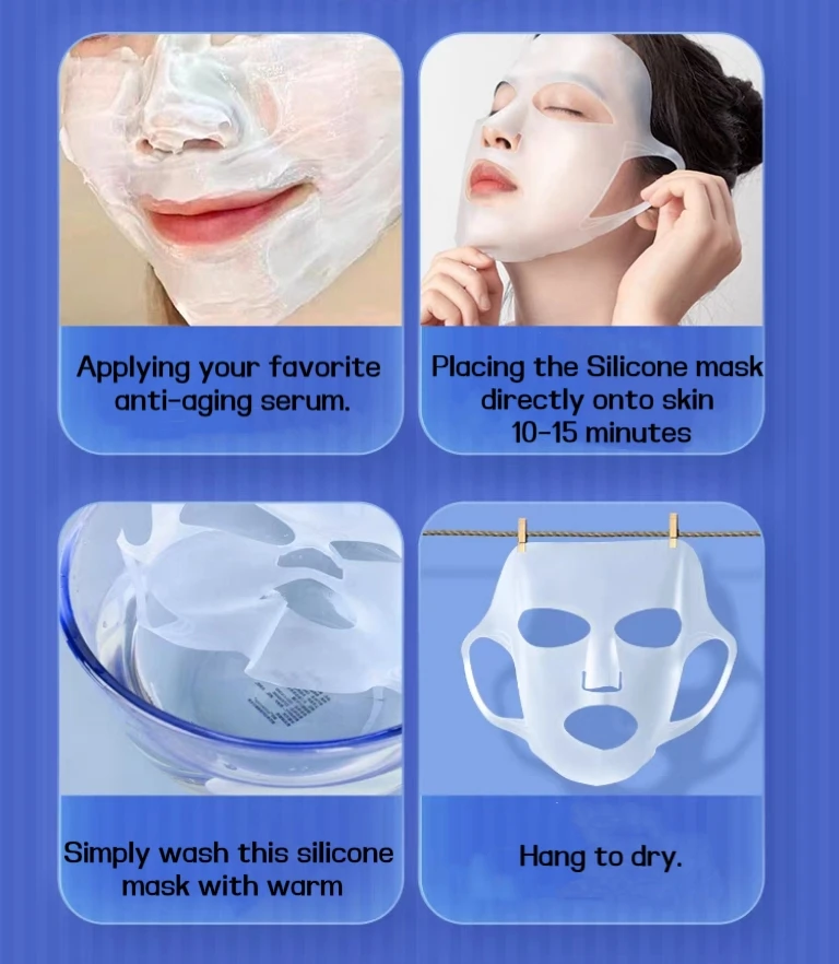 Silicone Facial Mask Facial Cover Skin Mask Reusable Moisturizing Face