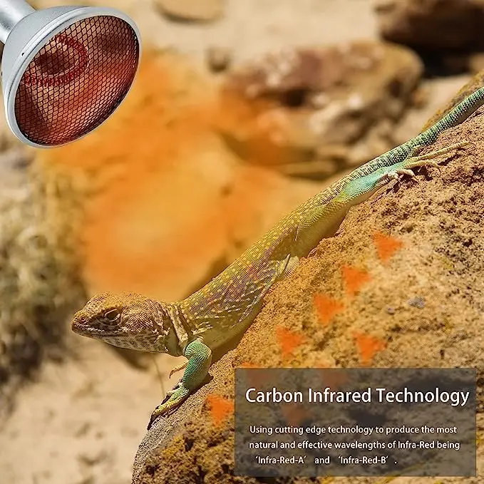 50w 100w 150w Reptile Infrared Heater Carbon Fiber Lamp High Quality