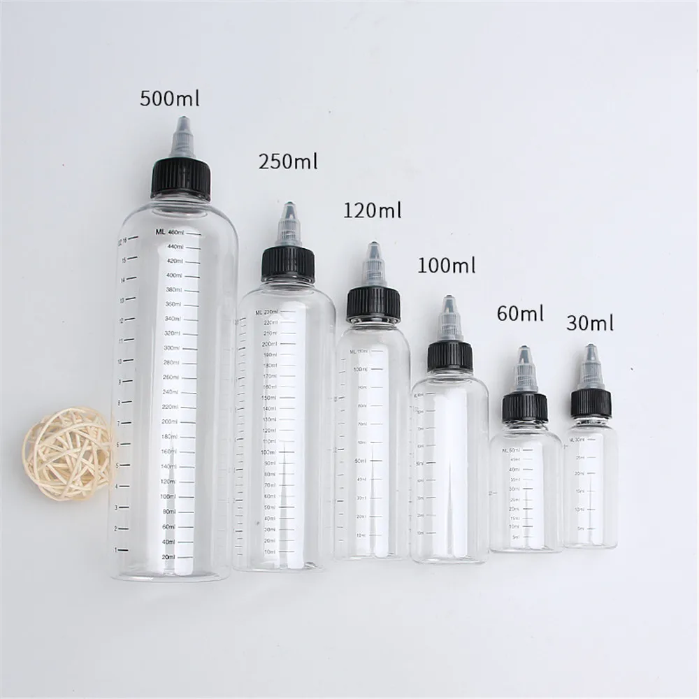 Plastic Bottle with Twist Top Cap for Solvents Oils Paint Ink Squeeze Bottle with Twist Top Cap Tip Applicator