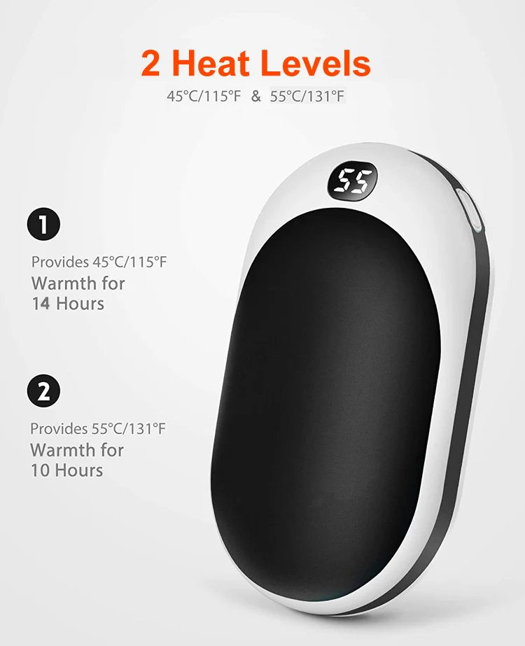 
 New 12000mAh Hand Warmer Power Bank, Portable Pocket Mini USB C Electric Rechargeable Hand Warmer for Winter  