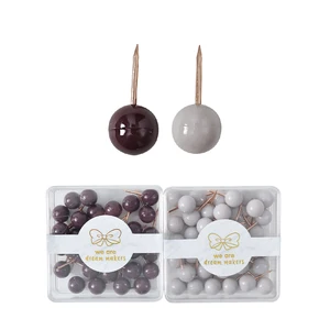 Custom Logo Student Office Supplies Rose Gold Electroplating Transparent Push Pin Pushpin File Fixed Stationery Earth Nail